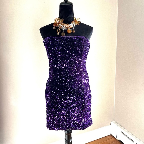 Fashion Nova Kara Sequin Mini Tube Dress sz XL - Picture 2 of 14